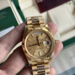 Rolex Day-Date 40 Yellow Gold Champagne Dial Baguette Diamond Hour Markers Clone - Image 7